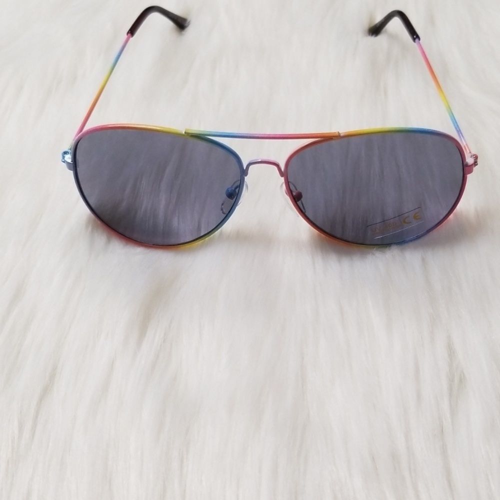 Black Sunglasses with Multi-colored Frame - Picture 2 of 5